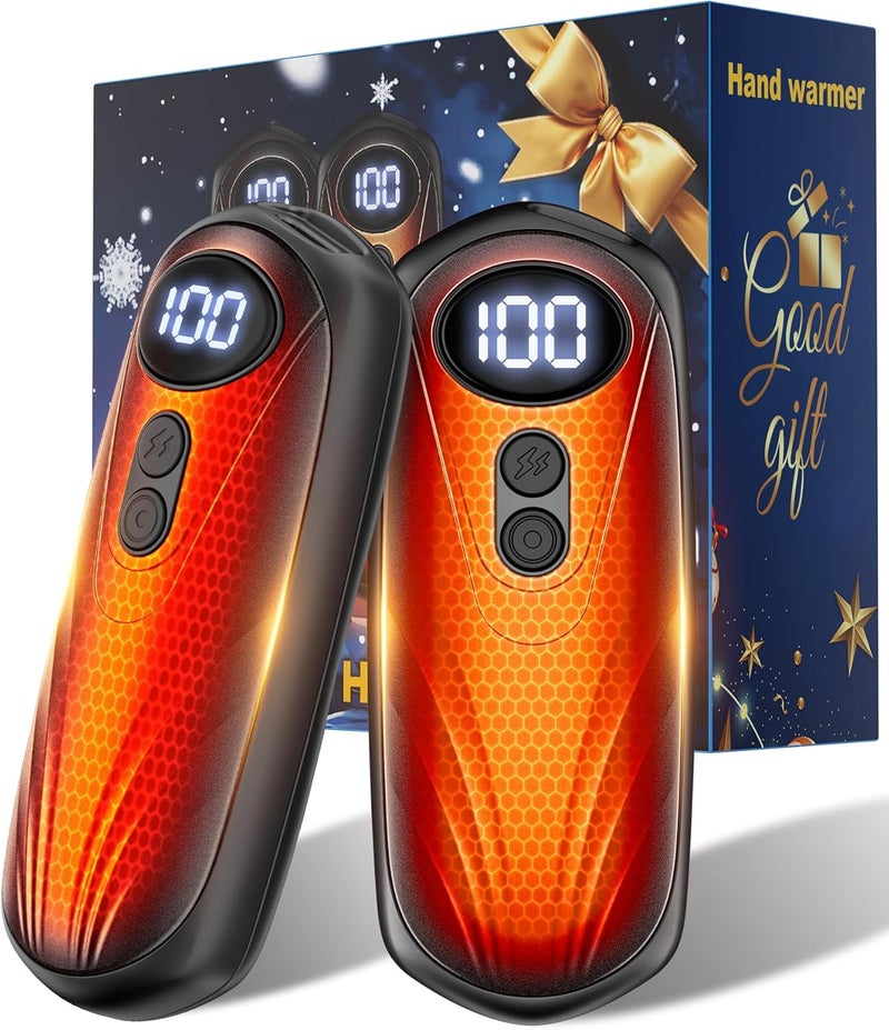 Funaudio Hand Warmers Rechargerable 2 Pack - 6000mAh Electric AI Handwarmers with LED Display, 5-Level, 2 in 1 Portable Heater, Warm Gifts for Women/Men/Golf/Camping/Hunting/Travel/Outdoor/Indoor - Image 1